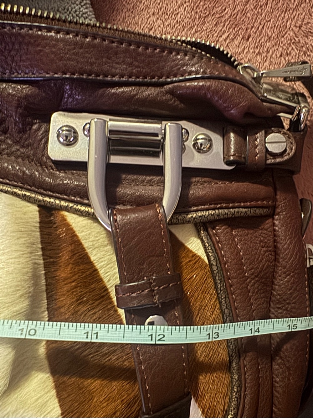 B MAKOWSKY Brown SOFT Leather & Zebra Fur CANTERBURY TOTE - Picture 5 of 10